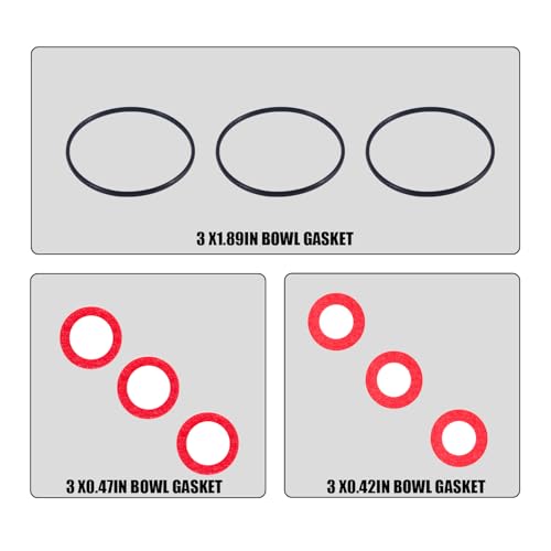 9-Teiliges Dichtungsset für Schwimmerkammer des Vergasers, Schalendichtungen und Bolzenscheibe Rasenmäherdichtungen Teilezubehör Ersatz für Honda GX120 GX160 GX200 GXV120 GXV140 GXV160-Motor