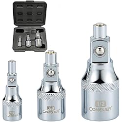 CONQUER No-Drop Magnetic Socket Extension Bars, 1/4
