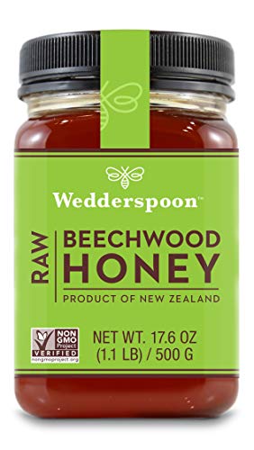 Wedderspoon Raw Beechwood Honey, Unpasteurized, Genuine New Zealand Honey, Multi-Functional, Non-GMO Superfood, 17.6 Ounce
