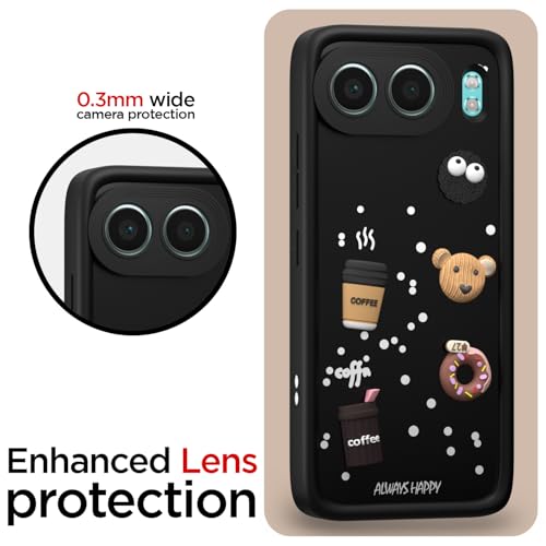 Image of Pikkme Back Cover for OnePlus Nord 4 5G | Cute Fun Cartoon 3D Bear Silicone Full Body Protection Bumper Case (Black)