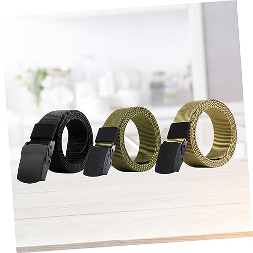 VALICLUD 3pcs Outdoor Quick-dry Canvas Belt Breathable Training Belts Plastic Buckle for Men and Wear-resistant for Hiking and Sports Activities2