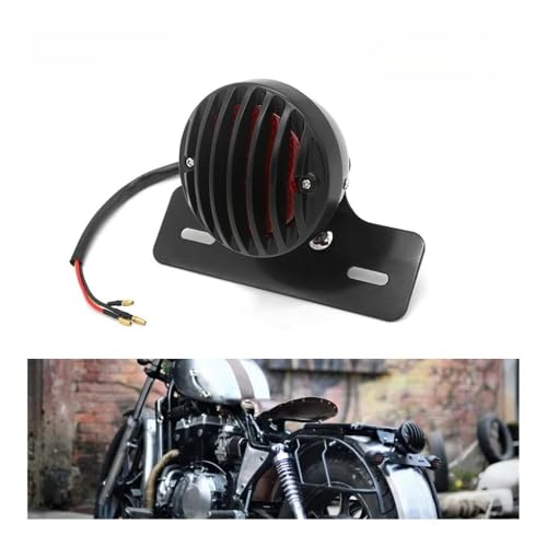 Feu stop arrière LED moto avec support plaque immatriculation Chopper Bobber custom