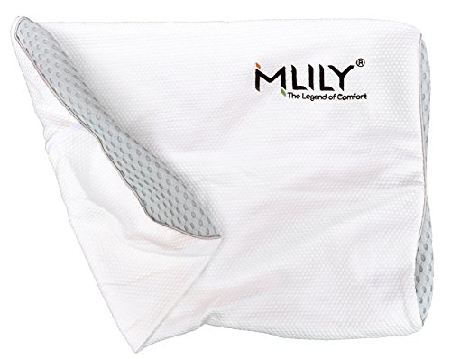 Mlily Ersatz -Kissenbezug für K54.37.11 Orthopädisches Seitenschlaf-Viskoseschaum-Kissen 54x37x11cm weiß Cover