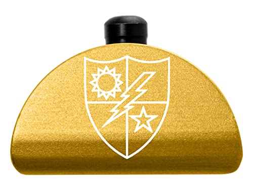 NDZ Performance Aluminum Grip Plug for Glock Gen 1-3 G17 G19 G20 G21 G22 G23 G24 G31 G32 G34 G35 – 6061-T6 Anodized with Custom Laser Engraving – Gold Finish – US Army 75th Ranger Regiment
