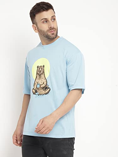 Image of GRITSTONES Men Oversized Half Sleeve Cotton T-Shirt