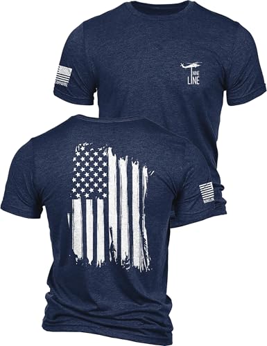 Nine Line American Flag T-Shirt for Men USA Made Patriotic Shirt 9 Line Apparel Military Veteran Shirt Freedom Shirt