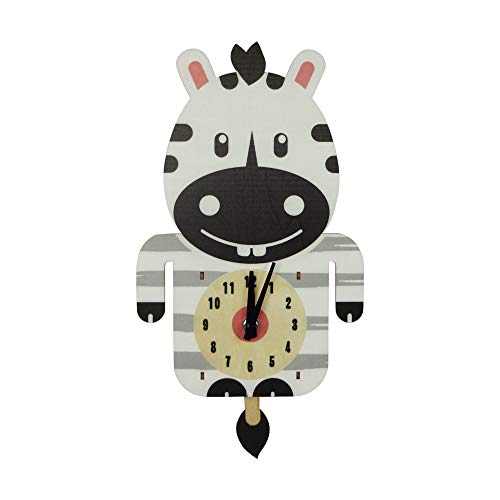 emartbuy Silencieux Pendule Horloge Murale pour Les Enfants des Gamins Chambre Salon Cuisine Décoration Murale - Vache