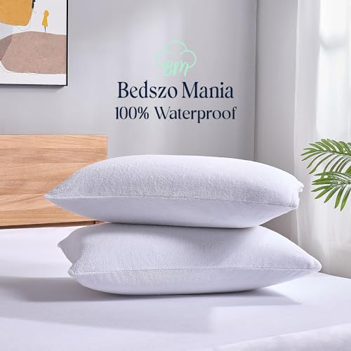 Pillow Protector Envelope Pack of 2 Queen Size – Waterproof Bed Bug Proof Pillow Encasement 20 x 30 Inches