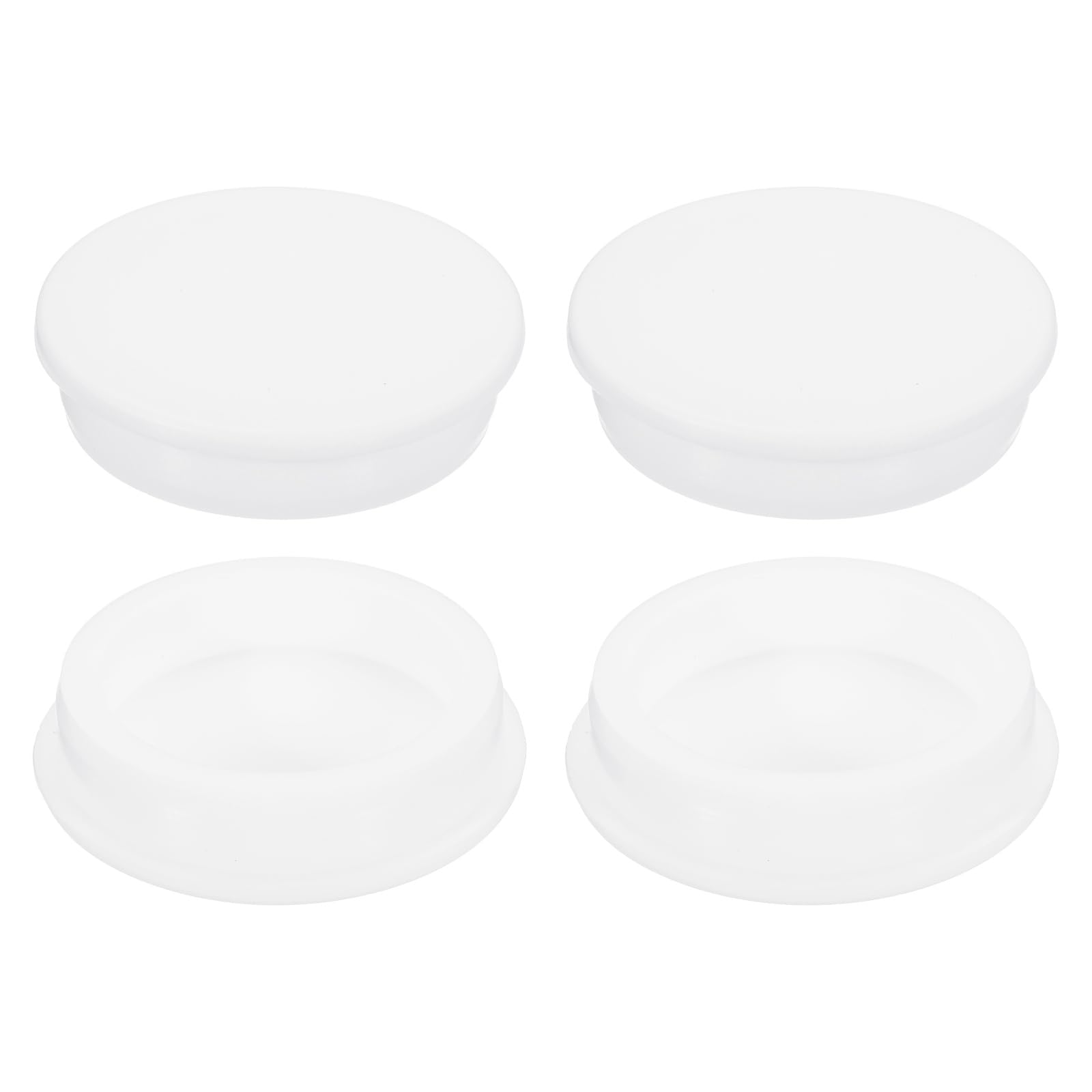 sourcing map 4Pcs Silicone Hole Plug 61.3mm, White High Temp T Type Rubber Stoppers for 60-61mm Hole, Waterproof Button Hole End Covers for Powder Coating, Sealing Plugs, Pipe Holes