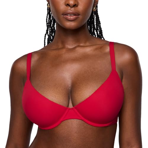 Image of INLYRIC Women's Inbarely Plus Balconette Bra - Lightly Padded Underwire Sexy Tshirt Demi Bras Supportive