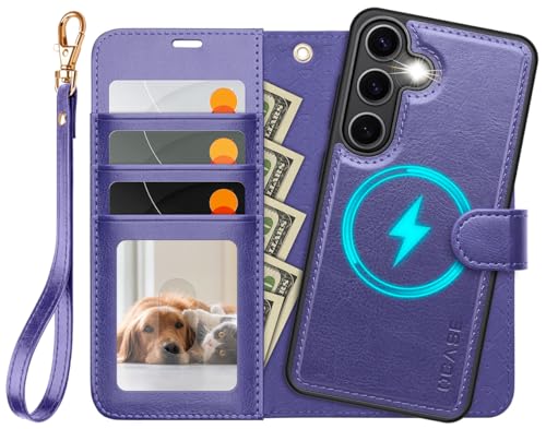 Étui Samsung S25 anti-rayures violet pour protéger écran et cartes