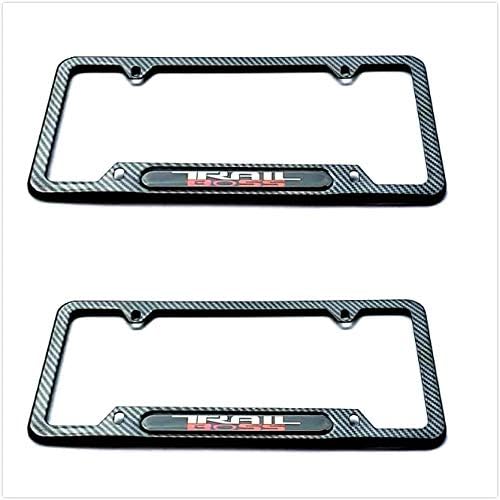 Stainless Steel Trail Boss Rust Free Sport License Plate Cover Frames Holder with Screw Caps for Chevrolet GMC Trail Boss (2X Black)