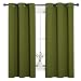 NICETOWN Thermal Insulated Solid Grommet Blackout Curtains / Drapes for Livingroom (One Pair,42 by 63-Inch,Olive Green)