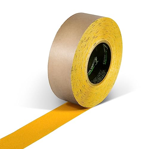Gator Grip Traction Tape, Premium 60 Grit Colored Anti-Slip Adhesive Tape, Indoor/Outdoor, Great for Stairs, Docks & Ramps, Yellow, 2 inch x 60 ft, SG3302Y