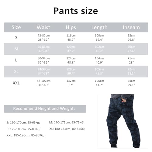 LY4U Tracksuit Bottoms Men, Camouflage Joggers with Zip Pocket, Cosy Breathable Gym Trousers with Elastic Waist, Casual Sweatpants for Running Training, Black S - Image 3