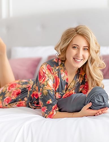 Image of Mommy and Me Robe and Swaddle Set | Maternity Robe Matching Baby Girl, Boy