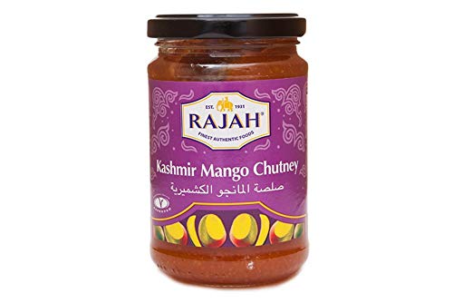 Kajal Rajah Kashmir Mango Chutney (6 x 340 g) Cuenco natural indio, ideal para curry, queso, a la parrilla y más sin gluten