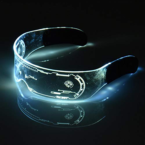 XIAMUSUMMER Halloween LED lichtgevende bril - Neon Bril - Cyberpunk LED Vizier Bril - Futuristische Elektronische Vizier… - Image 4