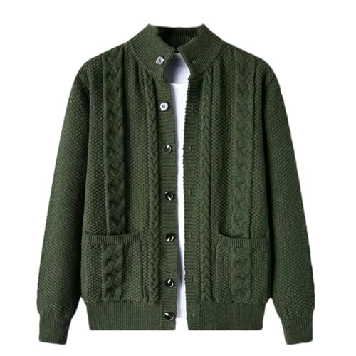 Cardigan Men's Diamond Plaid Thick Wool Warm Long Sleeved Casual Cardigan Knitted Sweater Men3