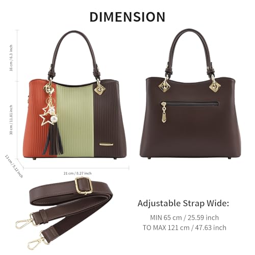 Image of Pomelo Best Purses and Handbags for Women with Multiple Pockets, Leather Top Handle Satchel Fashion Tote Shoulder Bags Ladies