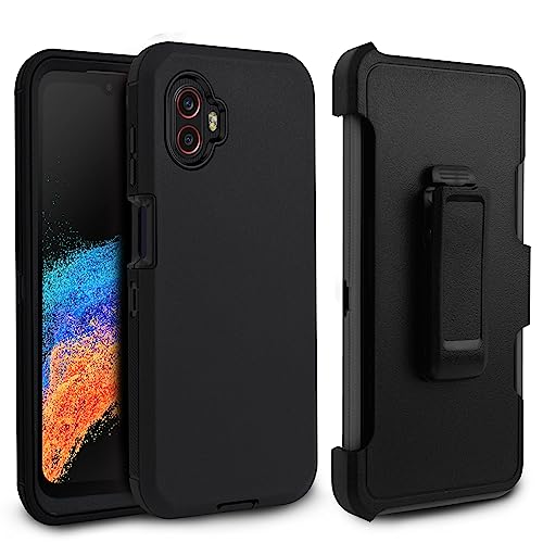 6goodeals Case for Samsung Galaxy XCover 6 Pro Case - [Built-in Screen Protector] Rugged & Shockproof Protective Case Cover with Kickstand Black