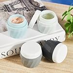 Travel Containers for Toiletries, Premium Cosmetic Silicone Cream Jars, TSA Approved Leak-Proof Refillable Travel Size Toiletries with Clear Bag for Cosmetic Face Body Cream (Gray) - Image 4