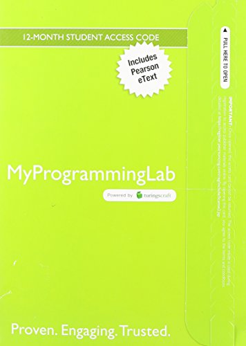 MyLab Programming with Pearson eText -- Access Card -- for Starting Out with Java: From Control Structures through Objects (MyProgrammingLab (Access Codes))