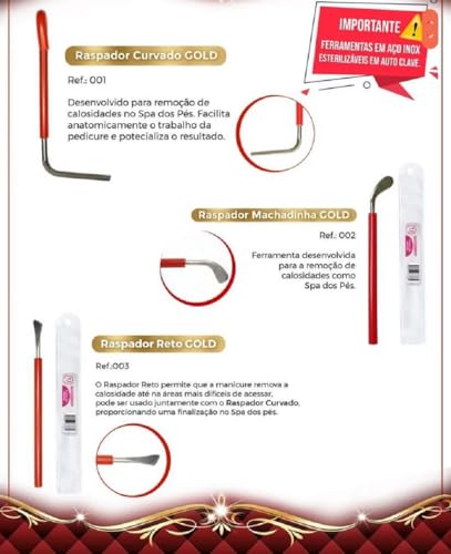 Kit 3 Raspadores Spa Dos Pés Calosidade Rachaduras TJ Cutelaria