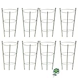 8 Pack Tomato Cage for Garden Plant Support, 18 inches Small Tomato Cages Tomato Trellis with Adjustable Rings, Plant Stakes for Peony Support, Tomato Stakes Rings for Climbing Plants