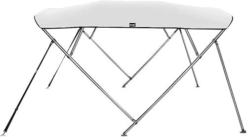 Miniatura 2 de Cubierta para barco Bimini de 3 arcos y 4 arcos, poliéster teñido en solución 600D, 2 postes de soporte y 4 correas ajustables incluidas