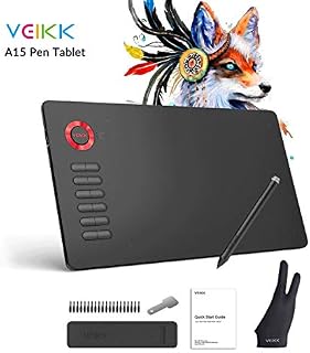 Graphics Drawing Tablet VEIKK A15 10x6 inch Graphic Pen Tablet with Battery-Free Passive