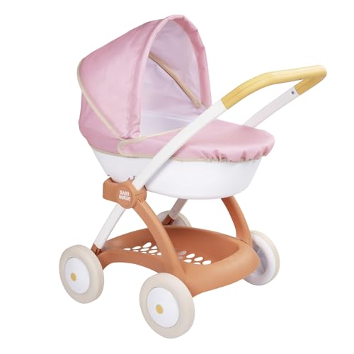 Cochecito de juguete SMOBY Pop Pram estable para aprender a pasear muñecos desde 18 meses