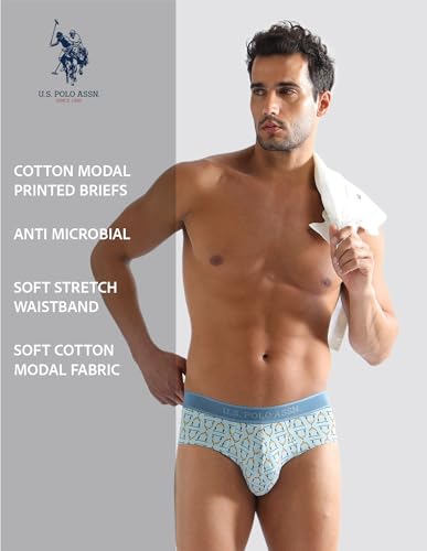 Image of U.S. Polo ASSN. Men PB005 Cotton Modal Printed Premium Underwear Brief -Pack of 1
