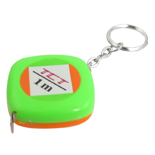 Aexit 1M Length Tools & Home Improvement Green Orange Plastic Shell Retractable Measure Tape Tape Measures w Keyring