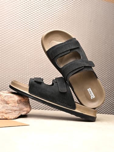 Image of DOCTOR HEALTH SUPER SOFT Men's Adjustable Strap Sandals | Soft Cushioned Footbed | Lightweight Anti-Skid Comfort Sandals | Casual Everyday Wear Slip-On Sandals for Men