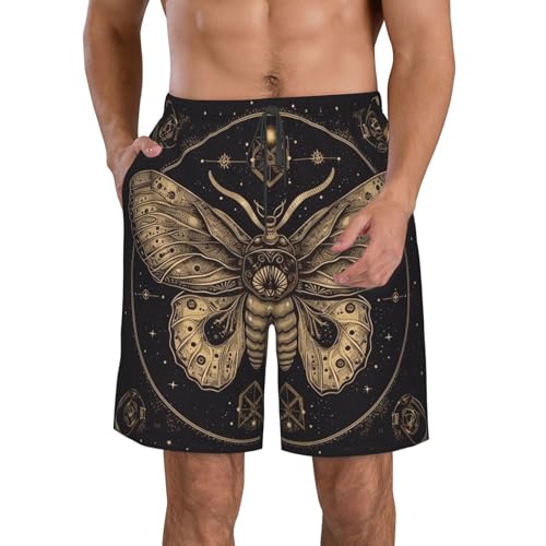 Men's Swim Trunks Quick Dry Board Shorts Mens Bathing Suit Swimsuits Moth Beach Shorts with Pockets