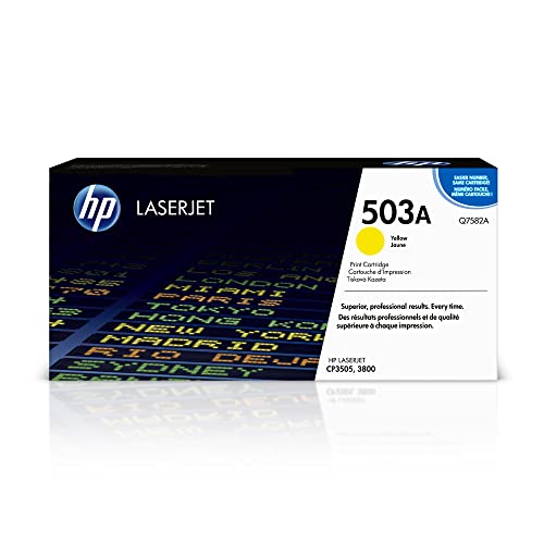 HP 503A Yellow Toner Cartridge | Works with HP Color LaserJet 3800, CP3505 Series | Q7582A