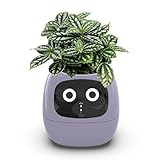 NZVZGKTNTW Macetas con Inteligencia Artificial, con 7 Sensores Inteligentes, Visualización De Temperatura Y Tiempo, Numerosas Animaciones Expresivas Basadas En El Medio Ambiente,(Purple)