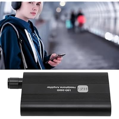 Portable Headphone Amplifier, 3.5mm AUX Input Output 16 to 300 Ohm HiFi Earphone Amp with 2 Stage Gain for MP3 MP4 Phone Computers Media Players