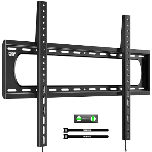 monTEK Heavy Duty Fixed TV Wall Mount Bracket for 60–120' Flat & Curved TVs up to 300lbs, 4× Load...