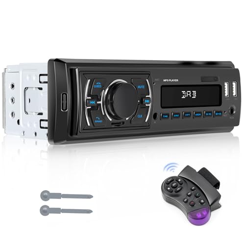 Inefala Dab/Dab+ 1 DIN Autoradio Bluetooth Main Libre, 4 x 60W Poste Radio Voiture Bluetooth 5.0 LCD avec Horloge, Supporte USB/AUX in FM/MP3/WMA/WAV/MPE/DAB Stéréo Radio Voiture