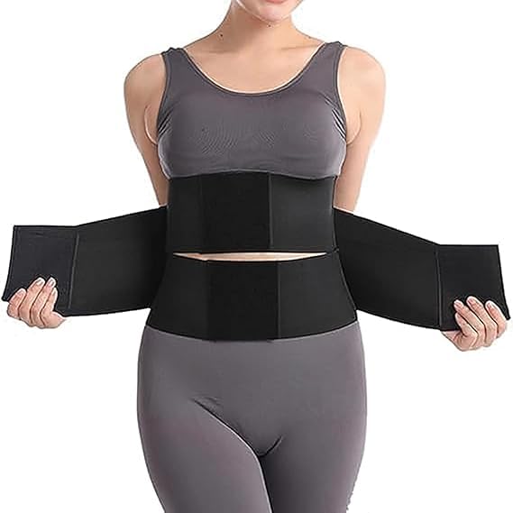 Uornwz Floralshe Fajas, Belt Waist Cincher Ab Belt Tummy Control Body Shaper with Triple Wrap Women Waist Trainer Plus Size, Negro , S