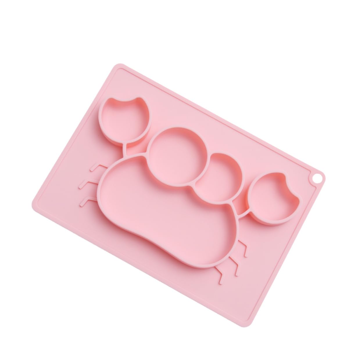 Beatifufu Cute Crab Shape Silicone Plate Mat Suction Cup Table Mat for Babies Boys and Girls Non-slip Easy to Clean