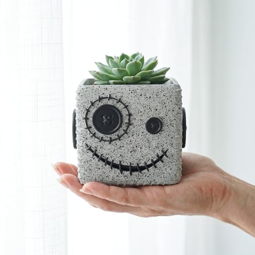 ArtCachet Halloween Button Face Monster Planter, Resin Pot with Drainage — view 4