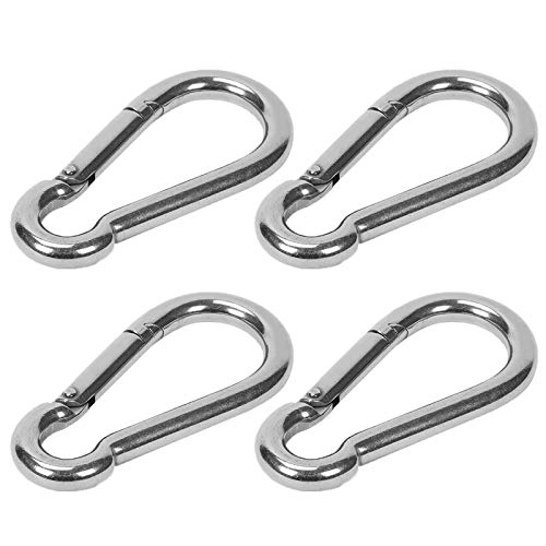 Faswin Stainless Steel Spring Snap Hook Carabiner Set - 3 Inch, Pack of 4