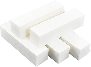 PULABO 5 Pcs Nail Art Care Buffer Buffing Sanding Block Files 4 Way Polish Nail Files Art Pedicure Manicure Tips White 9.5 * 2.5 * 2.5cm Manicure Four-Side Grinding Block White 5 Pieces Very Practic