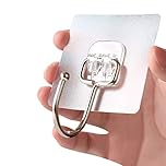 KEYIDO 10PCS Large Self Adhesive Hooks, Heavy Duty 33 lb/ 15kg (Max), Free Nail, Traceless, Waterproof, Rustproof, Clear Strong Adhesive Wall Hooks for Home, Bathroom, Kitchen, Office
