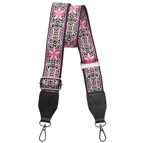 Image of Purse Strap,1.5 inch Leather End Shoulder Strap Adjustable Replacement,Retro Multi-Pattern Crossbody Bag Straps