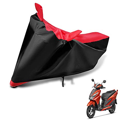 Image of Auto Hub Scooty Cover Compatible with Grazia with Mirror Pocket, Dustproof, Heat Resistant, Triple Stitched, Grazia Scooty Cover- Black, Red