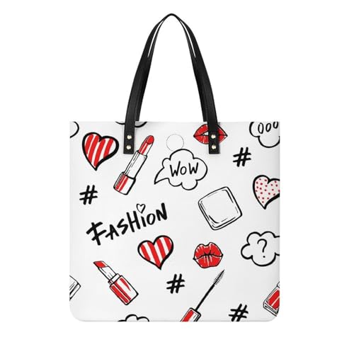 Sac de voyage rouge à lèvres : le grand sac shopper femme résistant 39x39
